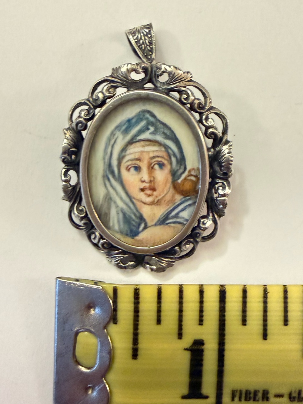 Vintage Italian 800 Silver Delphic Sibyl Portrait Pendant Brooch 5 Grams - Picture 6 of 12